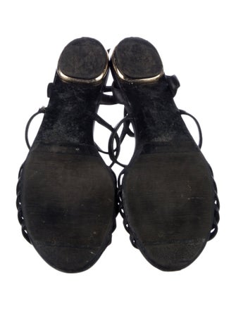 Chanel Interlocking CC Logo Leather Gladiator Sandals