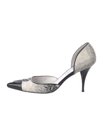 Chanel Interlocking CC Logo Tweed D'Orsay Pumps