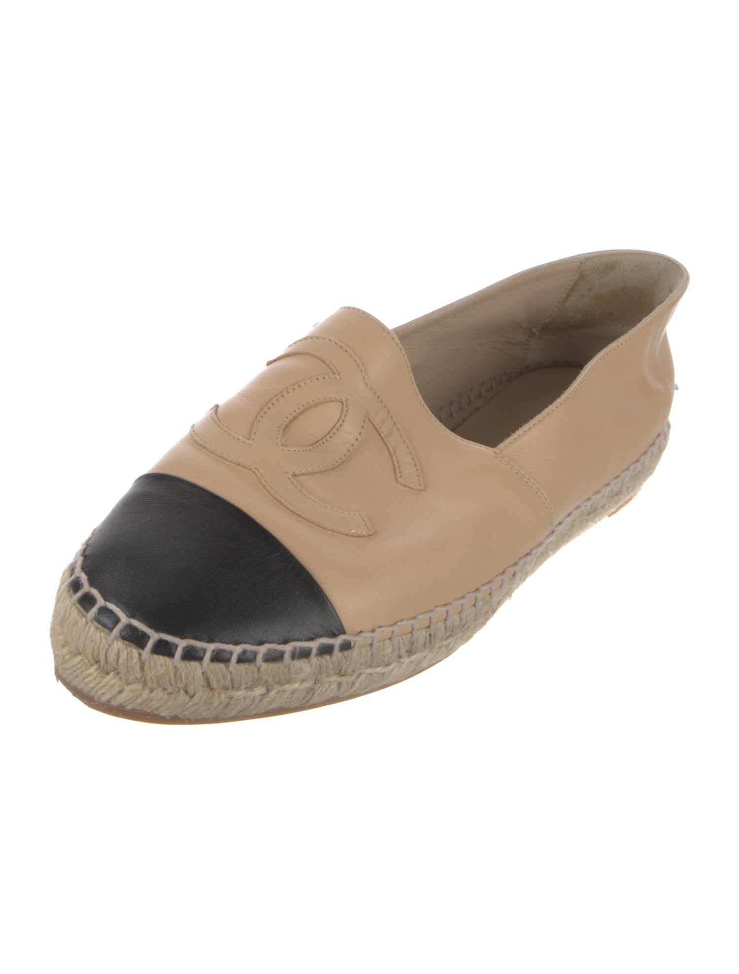 Chanel Interlocking CC Logo Lambskin Espadrilles