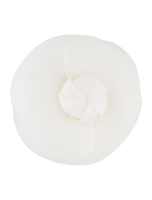 Chanel Silk Floral Camellia Brooch Pin