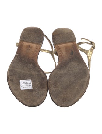 Chanel 2015 Interlocking CC Logo T-Strap Sandals