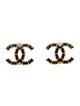Chanel 2024 Leather Woven CC Stud Earrings