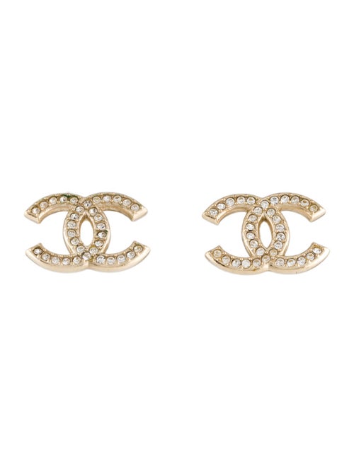 Chanel Strass CC Stud Earrings