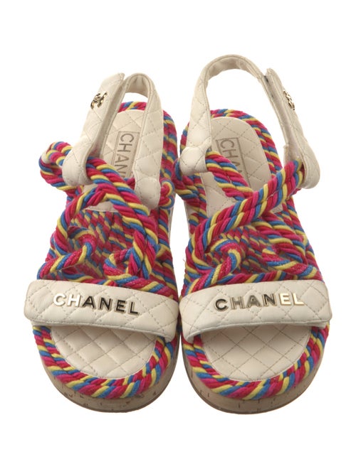 Chanel Interlocking CC Logo Lambskin Espadrilles