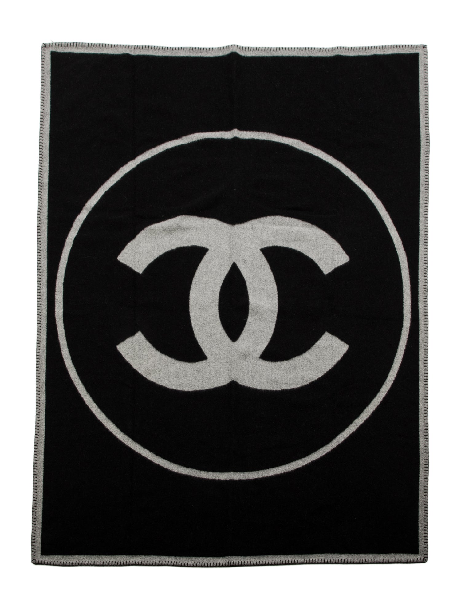 Chanel Merino Wool Blend CC Throw Blanket