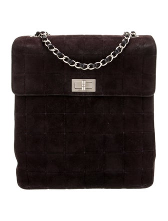 Chanel Suede Square Quilt Shoulder Bag