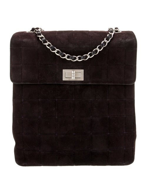 Chanel Suede Square Quilt Shoulder Bag