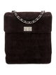 Chanel Suede Square Quilt Shoulder Bag