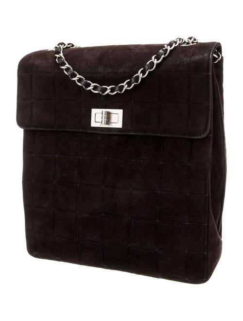 Chanel Suede Square Quilt Shoulder Bag