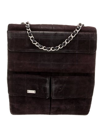 Chanel Suede Square Quilt Shoulder Bag