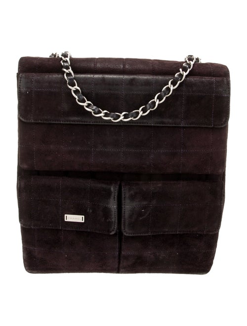 Chanel Suede Square Quilt Shoulder Bag