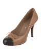 Chanel Interlocking CC Logo Leather Pumps