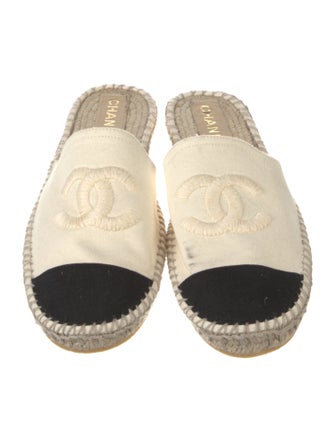 Chanel Interlocking CC Logo Canvas Espadrilles