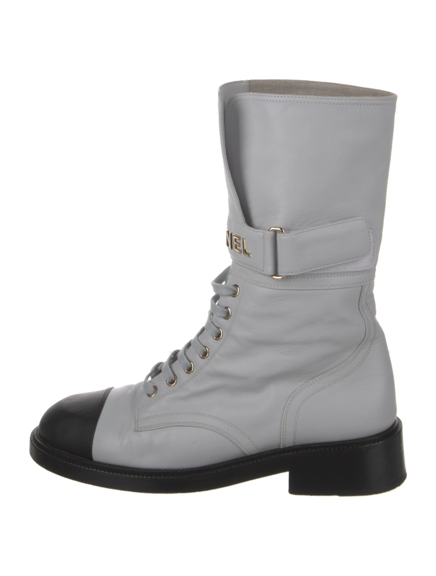 Chanel Leather Combat Boots