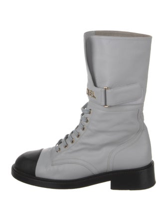 Chanel Leather Combat Boots