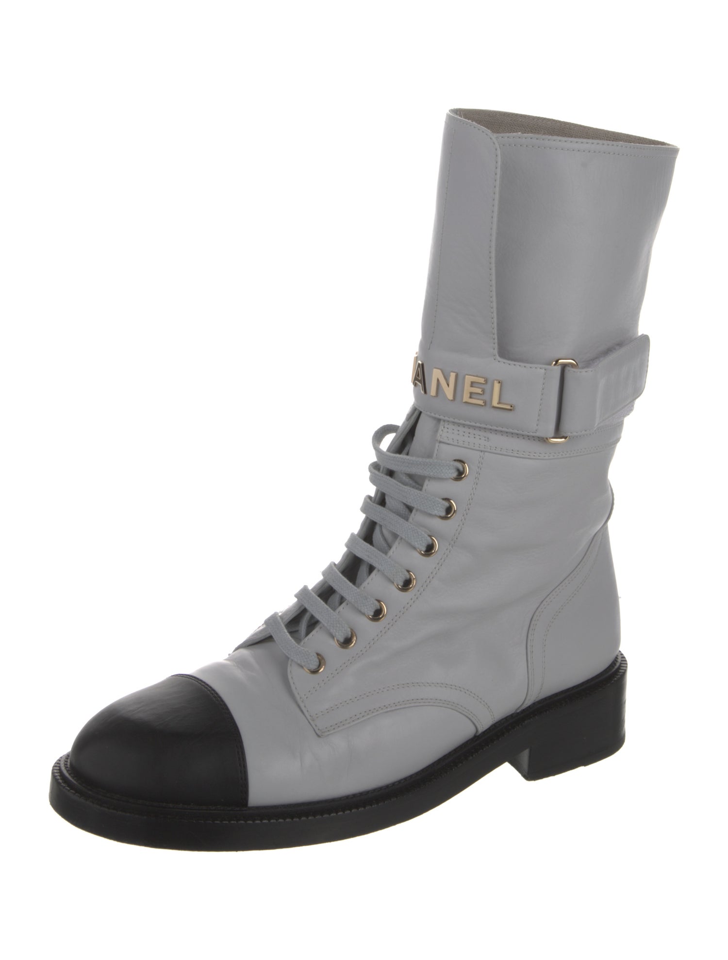 Chanel Leather Combat Boots