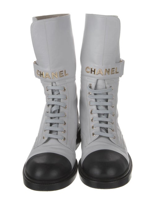 Chanel Leather Combat Boots