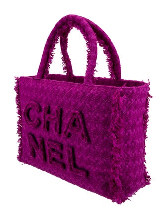 Chanel Giant Logo Tweed Shopping Bag