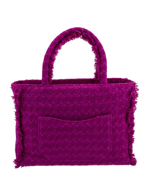 Chanel Giant Logo Tweed Shopping Bag