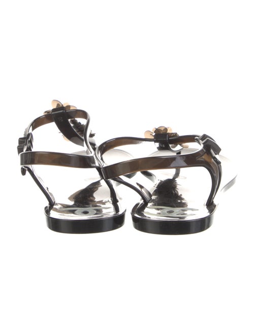 Chanel Interlocking CC Logo Rubber T-Strap Sandals