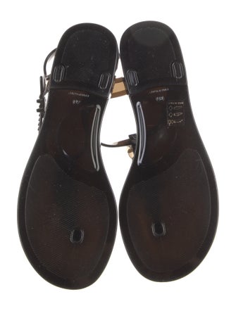 Chanel Interlocking CC Logo Rubber T-Strap Sandals