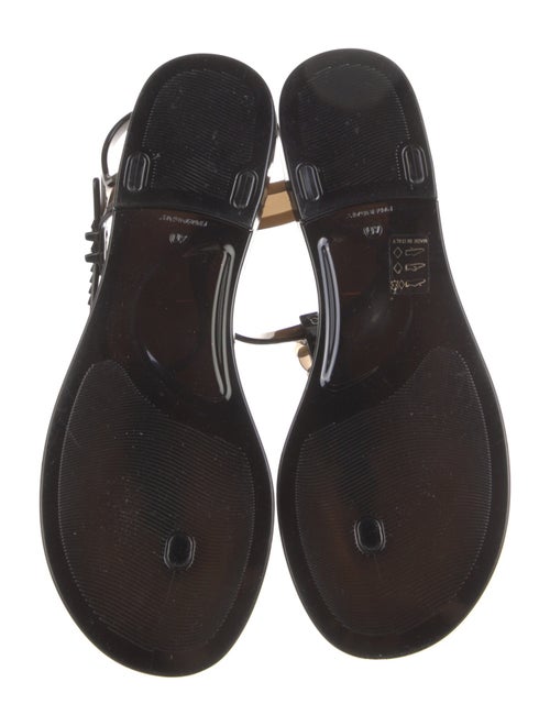 Chanel Interlocking CC Logo Rubber T-Strap Sandals