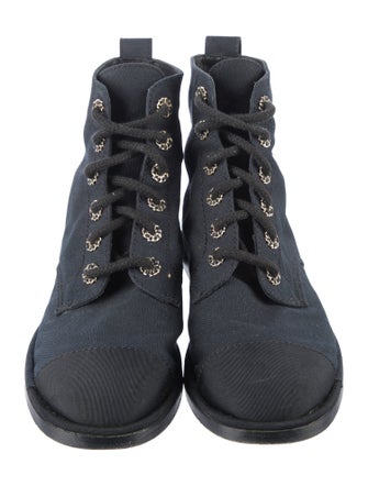 Chanel 2021 Interlocking CC Logo Combat Boots