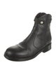 Chanel Interlocking CC Logo Leather Moto Boots