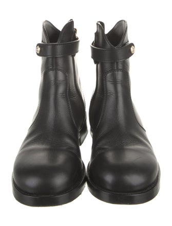 Chanel Interlocking CC Logo Leather Moto Boots