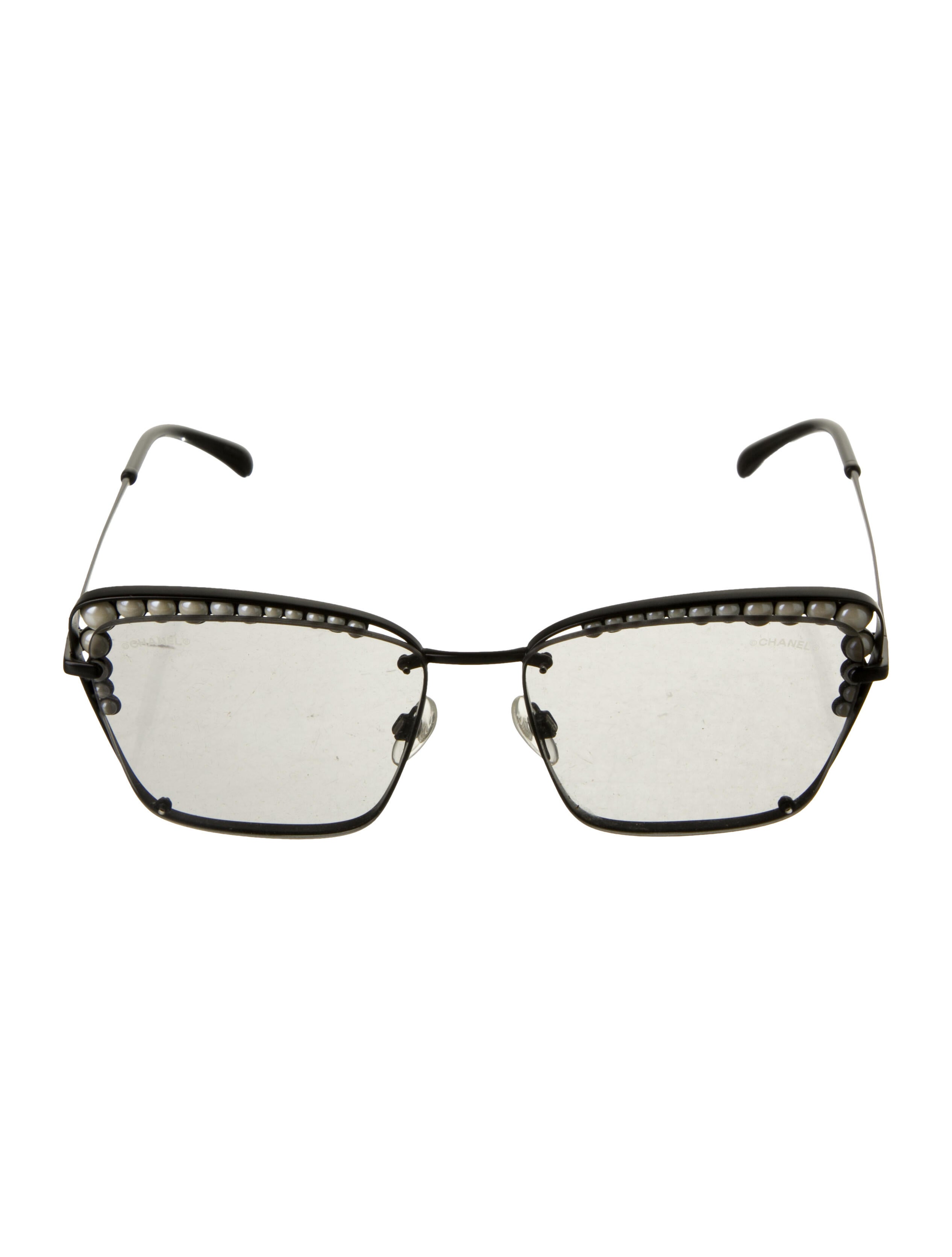 Chanel Faux Pearl Accents Oversize Sunglasses