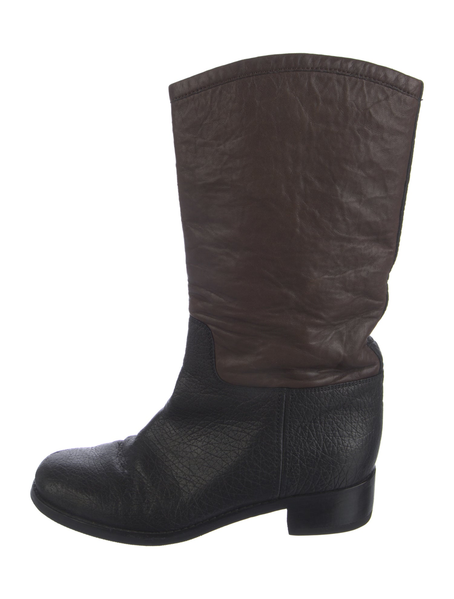 Chanel 2012 Interlocking CC Logo Moto Boots