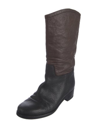 Chanel 2012 Interlocking CC Logo Moto Boots