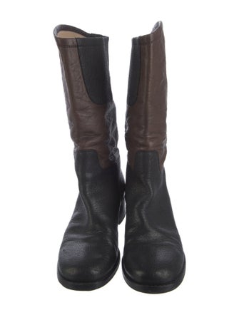 Chanel 2012 Interlocking CC Logo Moto Boots