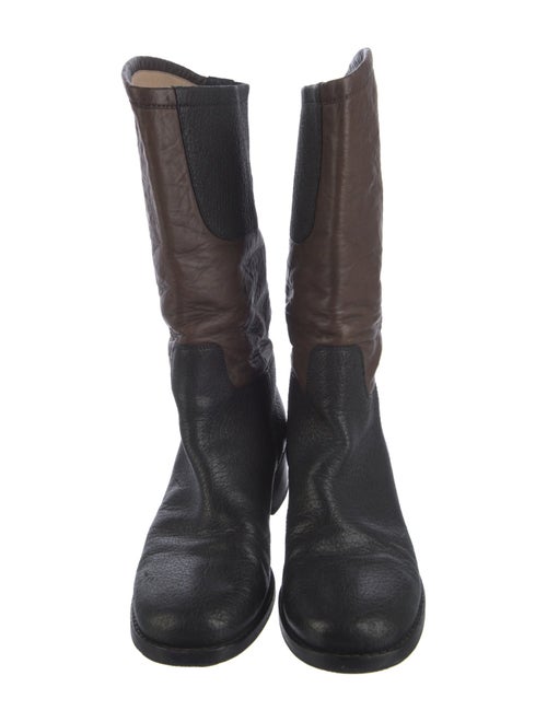 Chanel 2012 Interlocking CC Logo Moto Boots