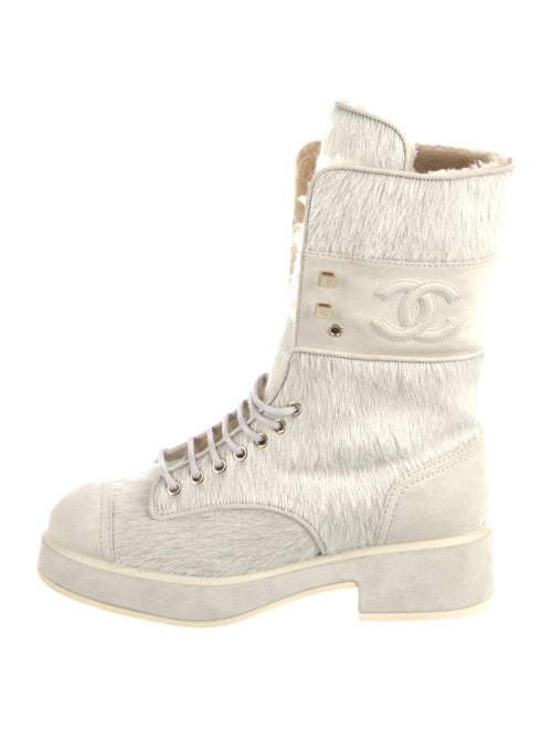 Chanel 2022 Interlocking CC Logo Combat Boots
