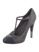 Chanel Interlocking CC Logo Leather T-Strap Pumps