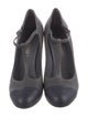 Chanel Interlocking CC Logo Leather T-Strap Pumps