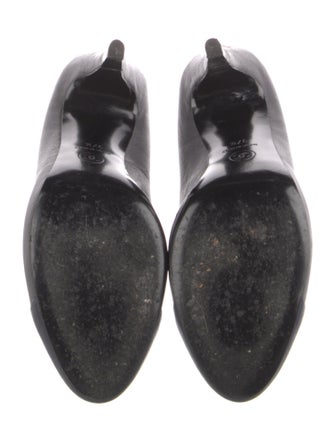 Chanel Interlocking CC Logo Leather T-Strap Pumps