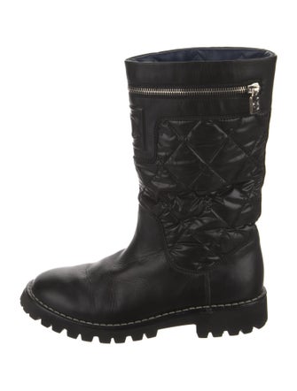 Chanel 2010 Interlocking CC Logo Moto Boots