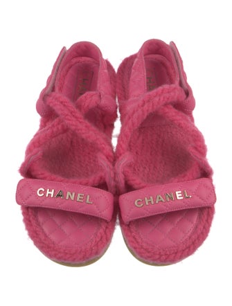 Chanel 2021 Interlocking CC Logo Slingback Sandals