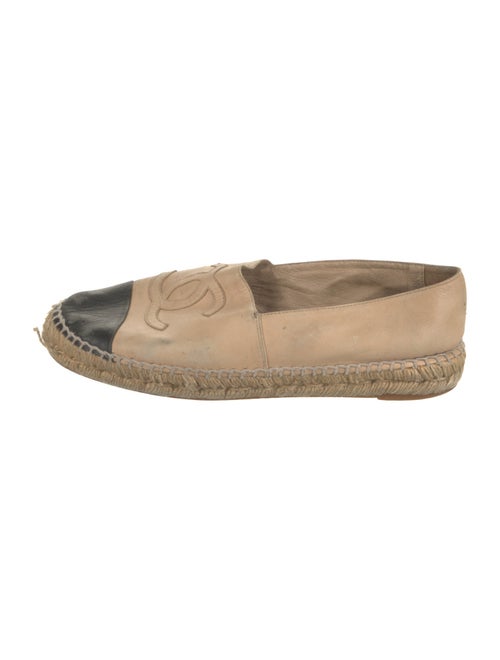 Chanel Interlocking CC Logo Leather Espadrilles