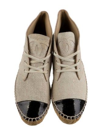Chanel Embossed Leather Printed Espadrilles