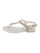 Chanel Interlocking CC Logo Leather T-Strap Sandals