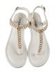 Chanel Interlocking CC Logo Leather T-Strap Sandals