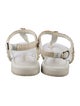Chanel Interlocking CC Logo Leather T-Strap Sandals