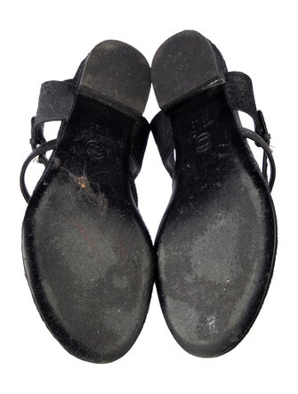 Chanel 2015 Interlocking CC Logo T-Strap Sandals