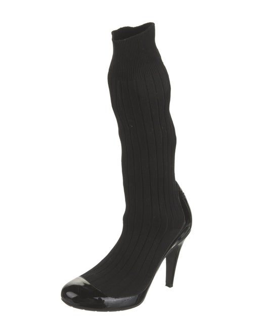 Chanel 2014 Interlocking CC Logo Sock Boots