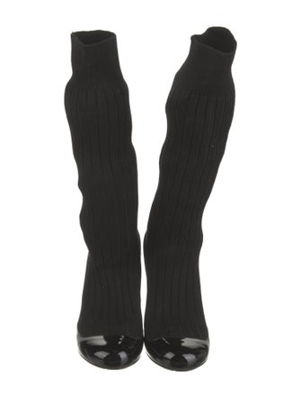 Chanel 2014 Interlocking CC Logo Sock Boots