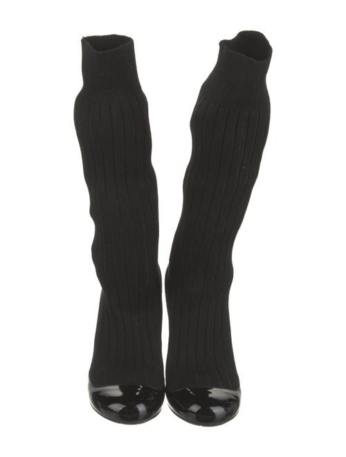 Chanel 2014 Interlocking CC Logo Sock Boots