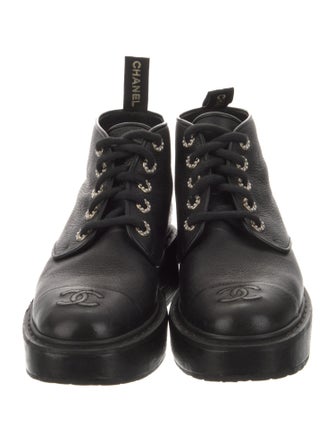 Chanel 2020 Interlocking CC Logo Combat Boots